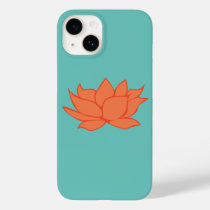 Orange Lotus Flower - Teal Case-Mate iPhone 14 Case