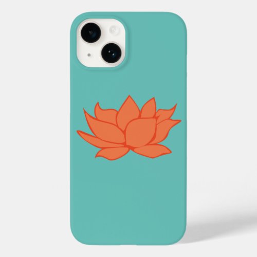 Orange Lotus Flower _ Teal Case_Mate iPhone 14 Case