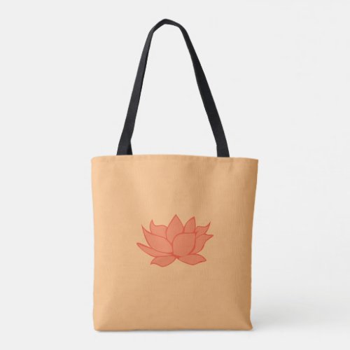 Orange Lotus Flower Tote Bag