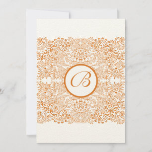 Orange Love Birds Reflections Wedding Invitation