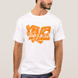 Orange Love Graffiti T-shirt at Zazzle