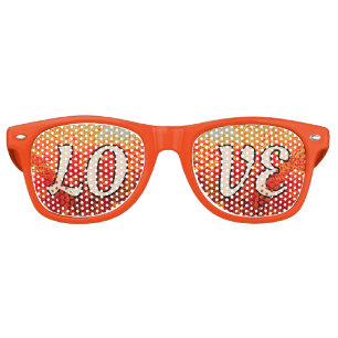 Orange love retro sunglasses