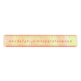 Orange Lower Case Letters Alphabet on 12 Inch Ruler