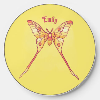 Orange Luna Moth Art – Colorful Insect Art Wireless Charger