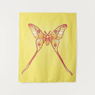 Orange Luna Moth Art – Colorful Insect Tapestry
