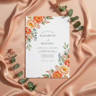 Orange Lush Bloom Wedding Invitation