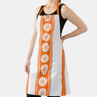 Orange Luxury Jacquard Stripes Apron