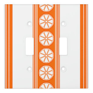 Orange Luxury Jacquard Stripes Light Switch Cover