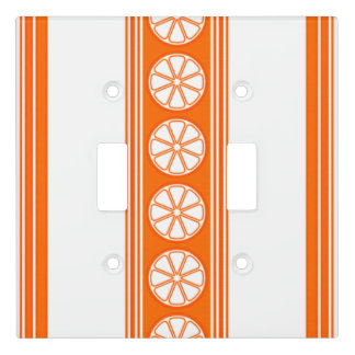 Orange Luxury Jacquard Stripes Light Switch Cover