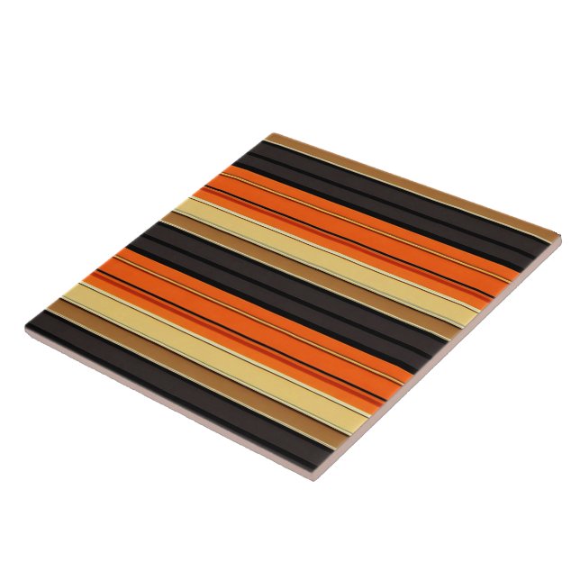 Orange Luxury Trendy Autumn Collection Ceramic Tile (Side)