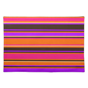 Orange, Magenta, & Purple Striped Cloth Placemat