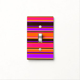 Orange Magenta & Purple Striped Light Switch Cover