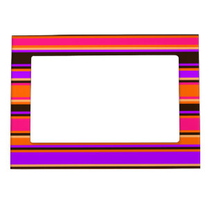 Orange, Magenta, & Purple Striped Magnetic Frame