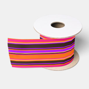 Orange, Magenta, & Purple Striped Ribbon