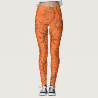 Orange Magic Vintage Celestial Sun Moon Stars