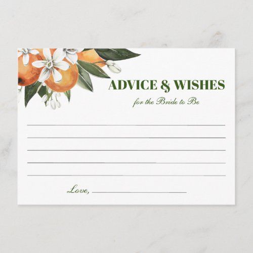 Orange Main Squeeze Advice Card