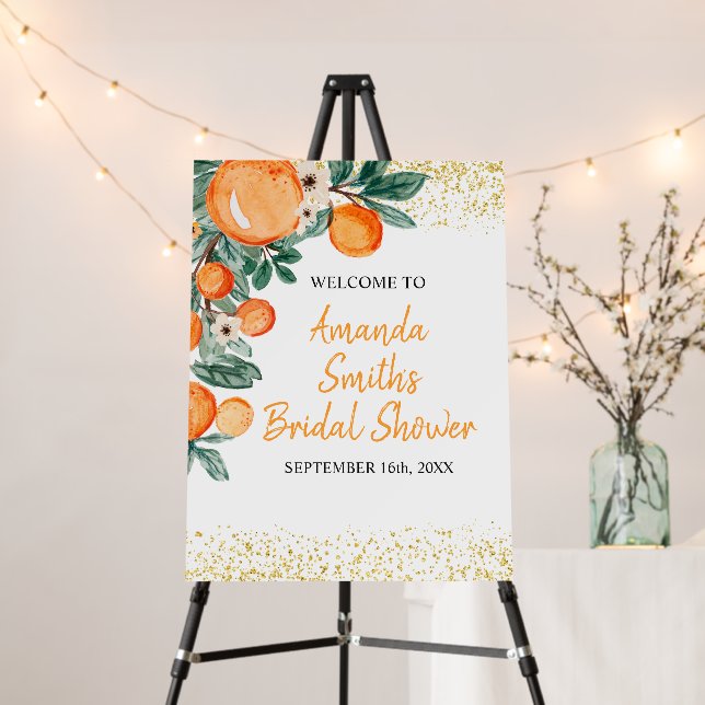 Orange main squeeze Bridal Shower Foam Board (In Situ (Stand))