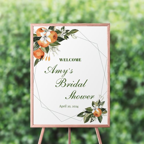 Orange Main Squeeze Bridal Shower Welcome Sign
