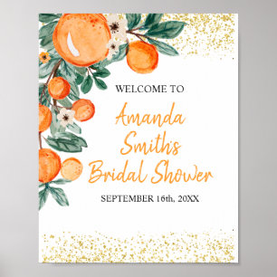Orange main squeeze Bridal Shower Welcome sign