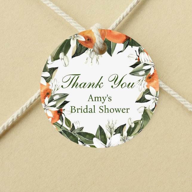 Orange Main Squeeze Round Favor Tag (Creator Uploaded)