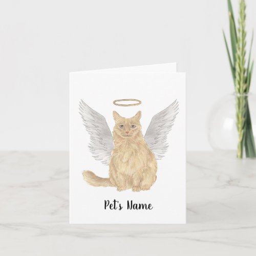 Orange Maine Coon Sympathy Memorial Card