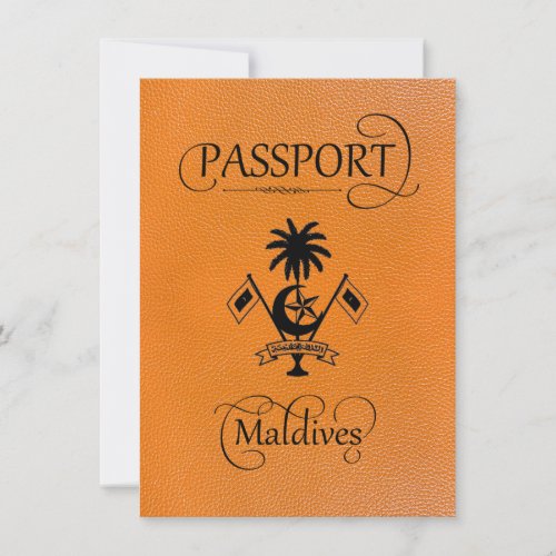 Orange Maldives Passport Save the Date Card