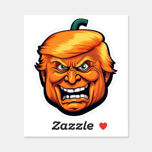 Orange Man Trump Pumpkin Head Sticker