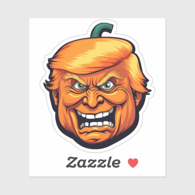Orange Man Trump Pumpkin Head Sticker (Sheet)