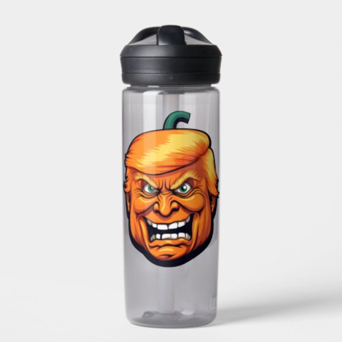 Orange Man Trump Pumpkin Head Water Bottle
