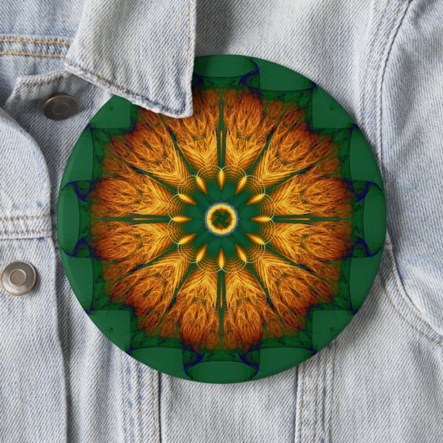 Orange Mandala Button (In Situ)