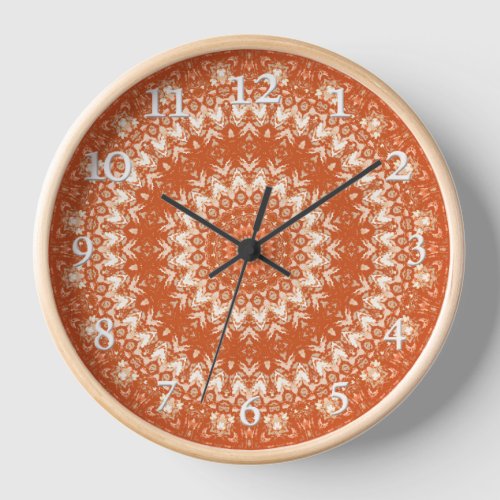 Orange mandala  clock