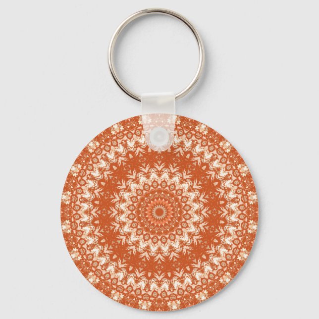 Orange mandala.  keychain (Front)