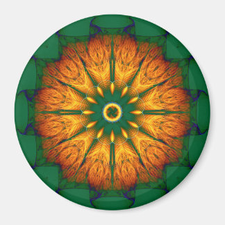 Orange mandala magnet