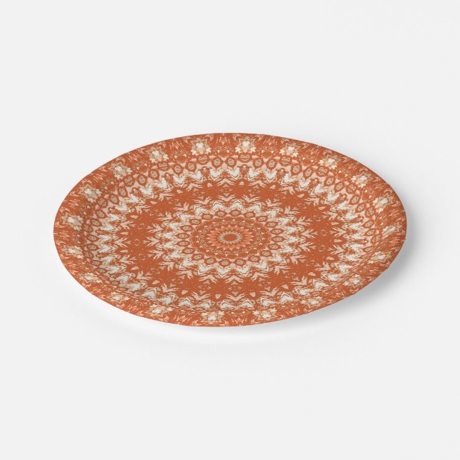 Orange mandala.  paper plates (Angled)