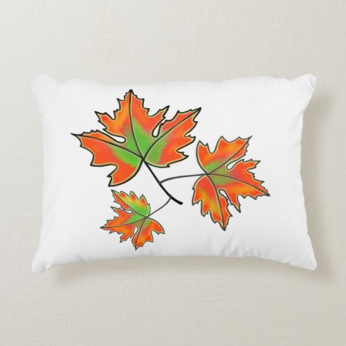 Orange Maple Leaf Accent Pillow