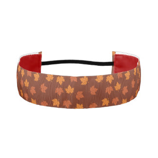 Orange Maple Leaf Autumn Seamless Pattern Athletic Headband