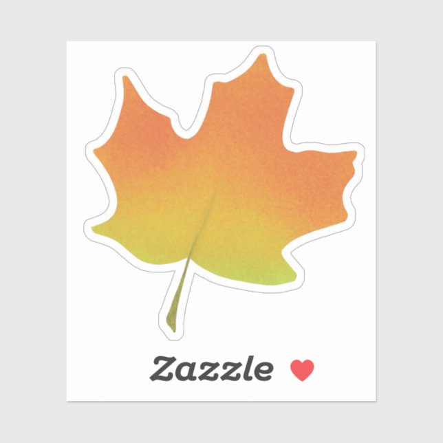 Orange maple leaf sticker (Sheet)