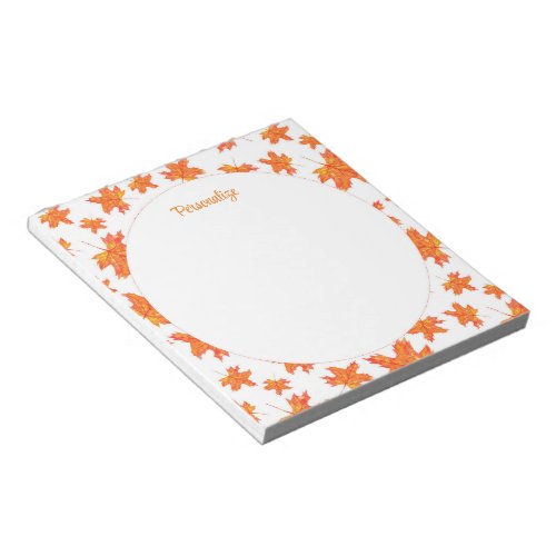 Orange Maple Leaves Notepad