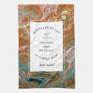 Orange Marble Christian Hymn Kitchen Towel