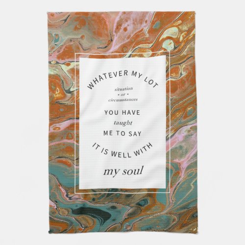 Orange Marble Christian Hymn Kitchen Towel