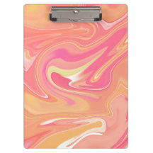 Orange Marble Clip Board