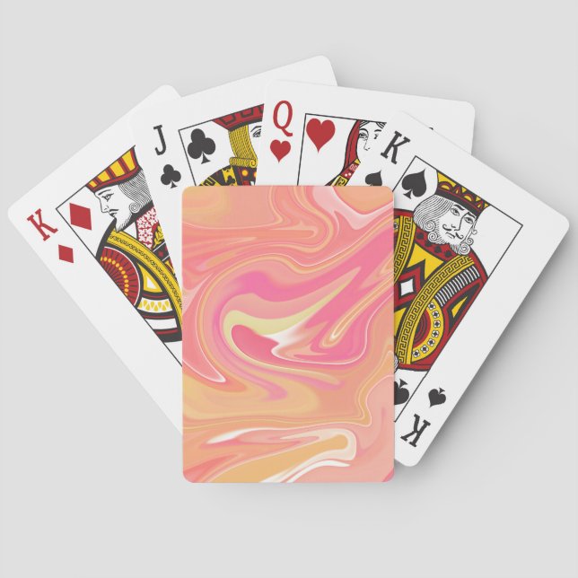 Orange Marble Playing Cards (Back)