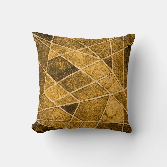 Orange Marble Throw Pillow (Front)