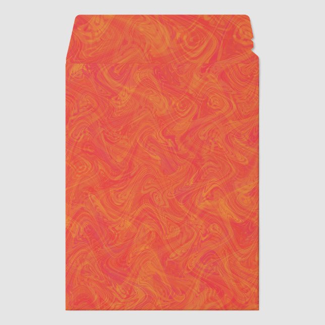 Orange Marbling Pattern Envelope Mailers (Front)