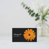 Orange Marigold- Black Business Card (Standing Front)