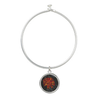 orange marigold charm on women's bracelt bangle bracelet