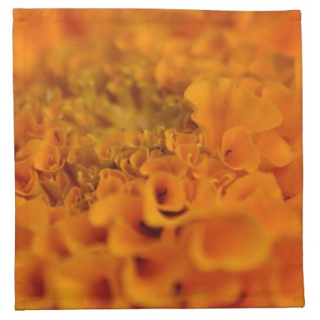 Orange Marigold Flower Cloth Napkin