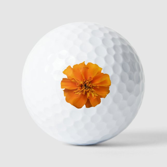 Orange Marigold Flower Golf Balls (Front)
