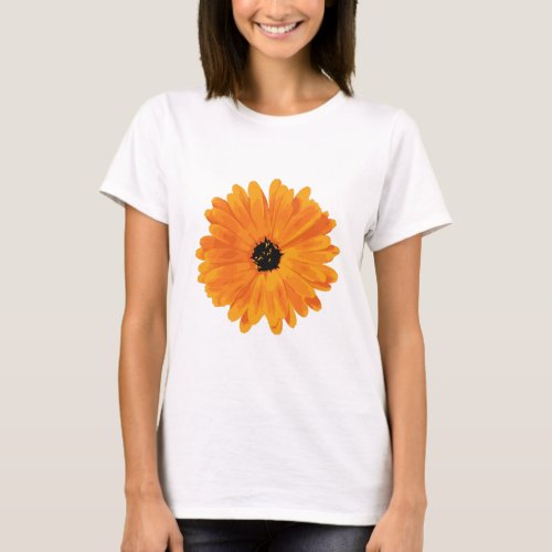Orange Marigold Flower Graphic T Shirt T_Shirt