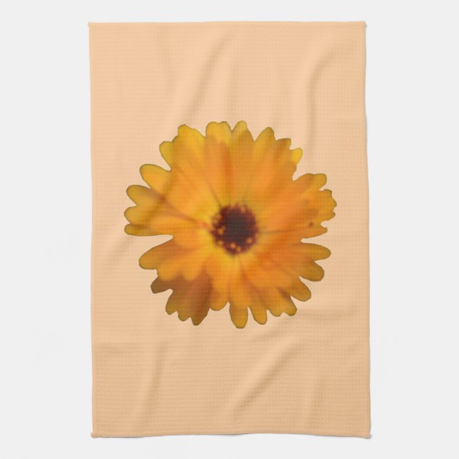 Orange Marigold Kitchen Towel (Vertical)
